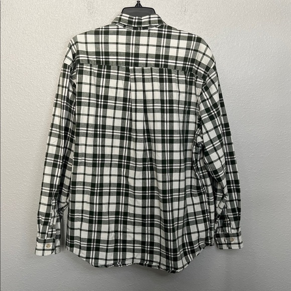 Eddie Bauer Plaid Casual Button Down Shirt Green/White Size Large - Picture 3 of 5